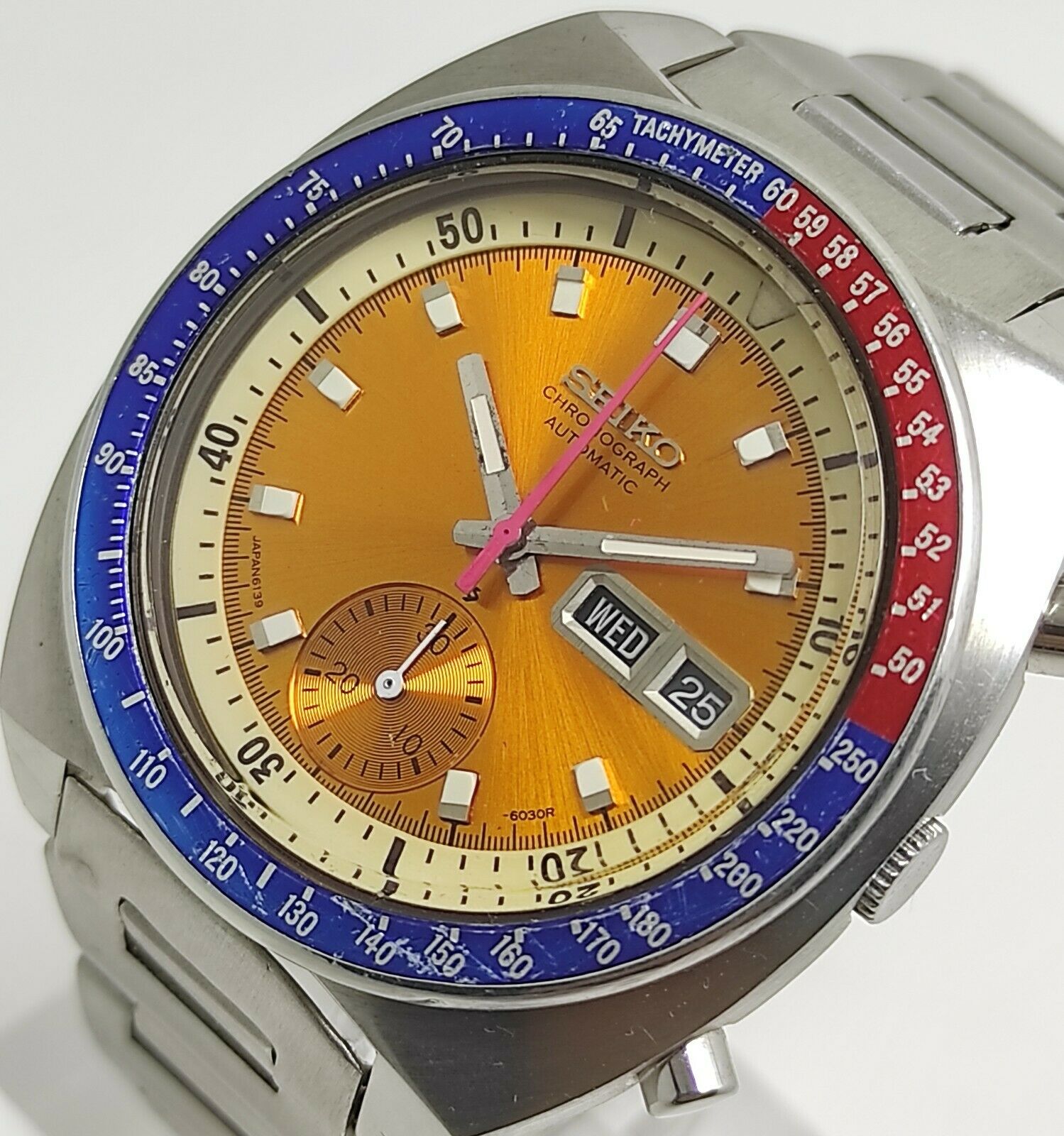 Seiko Pogue Pepsi Automatic Chronograph 6139 6002 Wristwatch Men 1970