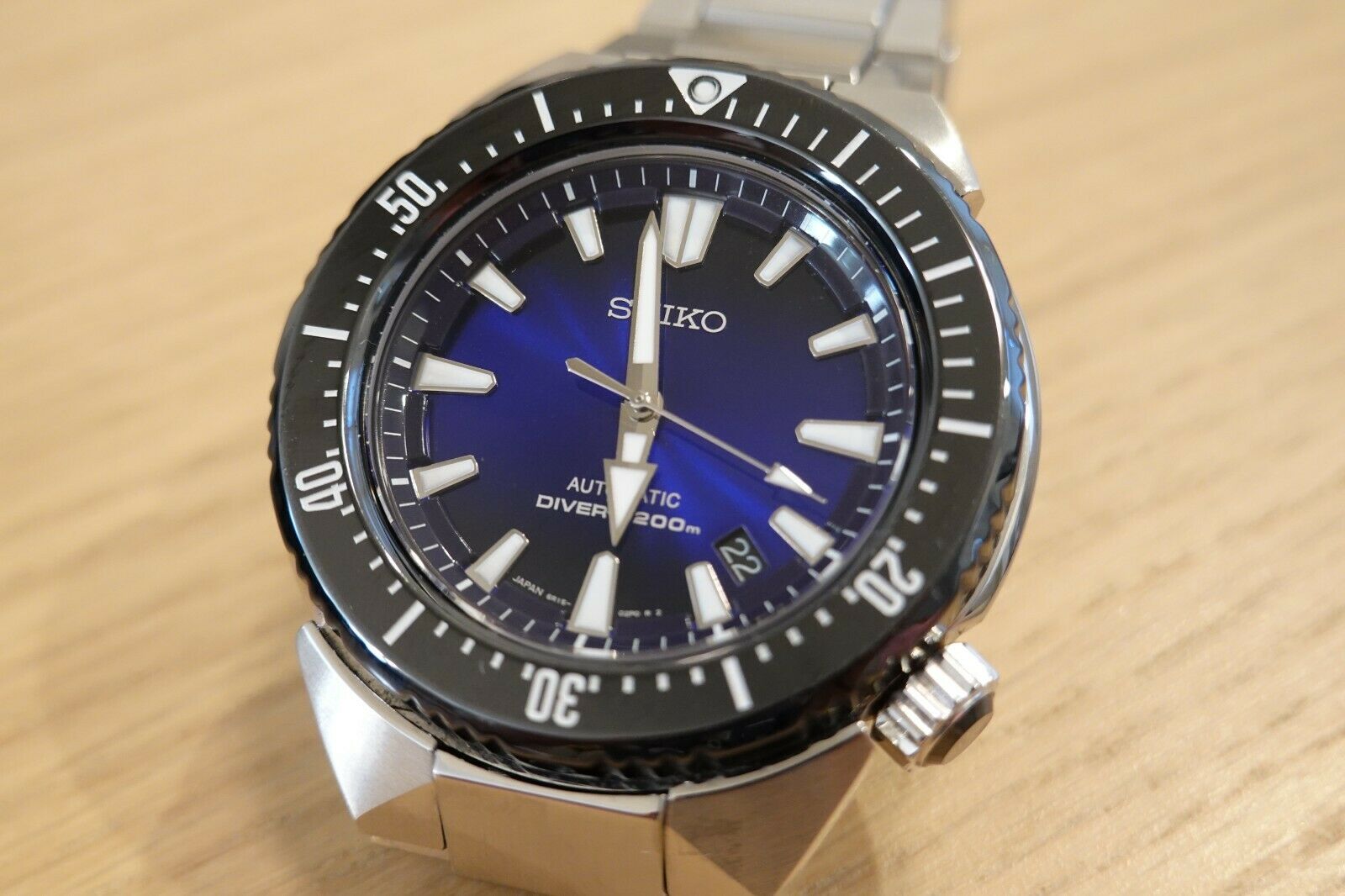 Men S Seiko Prospex Transocean Sbdc Diver Dark Blue Dial Auto Made