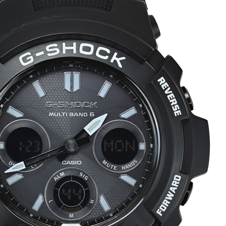 CASIO Casio AWG M100BW 1AJF G SHOCK Solar Radio Garish Black Resin