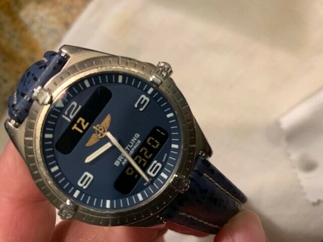 Breitling Aerospace F56061 Titanium Blue Dial 40mm Quartz Watch