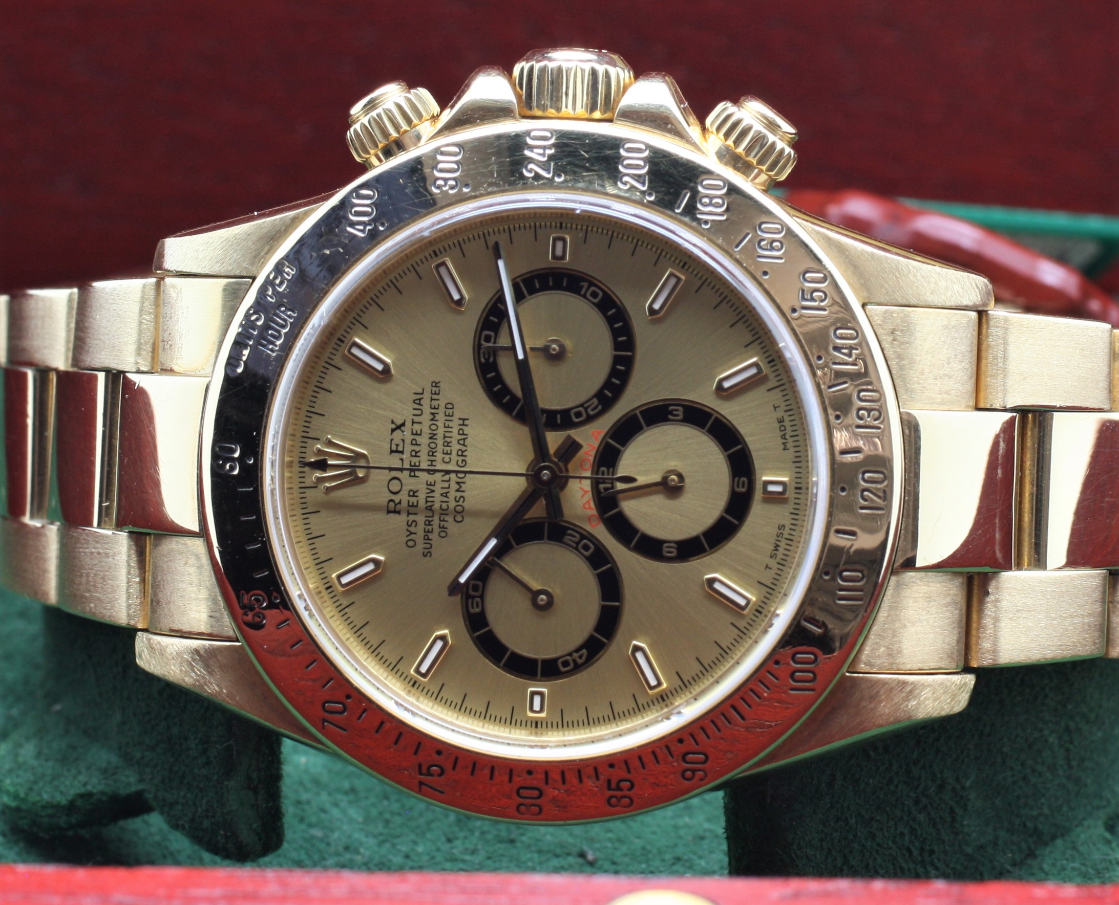 ROLEX Pre Owned Cosmograph Daytona 16528 18k Gold El Primero W Box