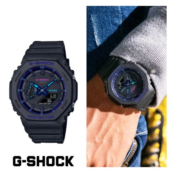 CASIO G-SHOCK GA-2100VB-1A octagon oak black analog digital