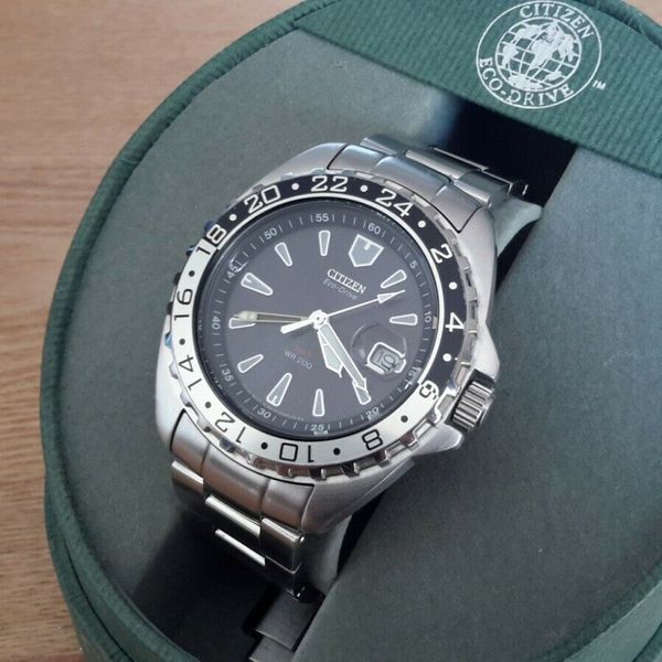 CITIZEN シチズン エコドライブ GMT ソーラー腕時計 B876