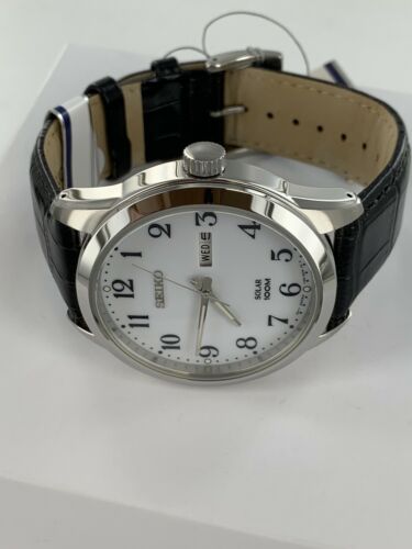 Gents Seiko Solar Day Date Watch New 2 Year Gtee Boxed SNE371P1 |  WatchCharts