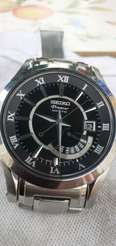 SEIKO 5M54 0AA0 PREMIER KINETIC WATCH SAPHIRE CRYSTAL BOXED SPARE 