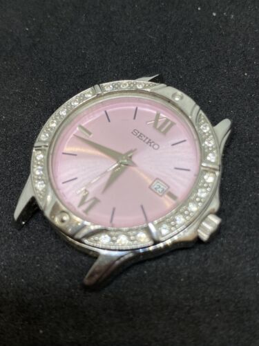 Seiko 6N22-0080 Ladies Pink Dial Stainless Steel Watch NO BRACELET 30 mm |  WatchCharts