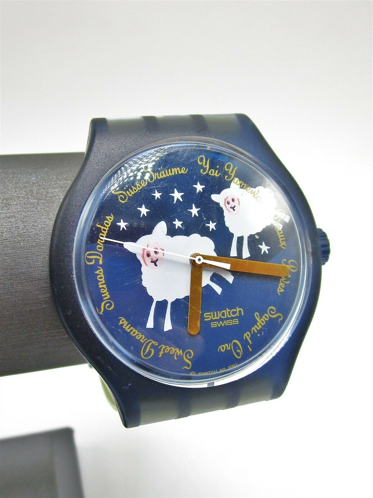 Swatch Black Sheep Sweet Dreams 2003 GN150 Blue Plastic Watch RUNS