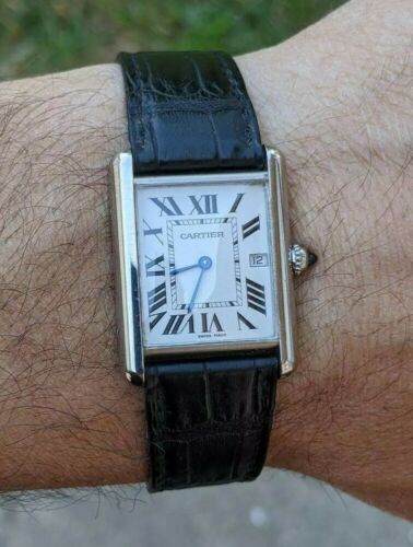 Cartier 18K White Gold Louis Tank Watch Model 2678 Leather Cartier 18K White Gold Louis Tank Watch Model 2678 Leather