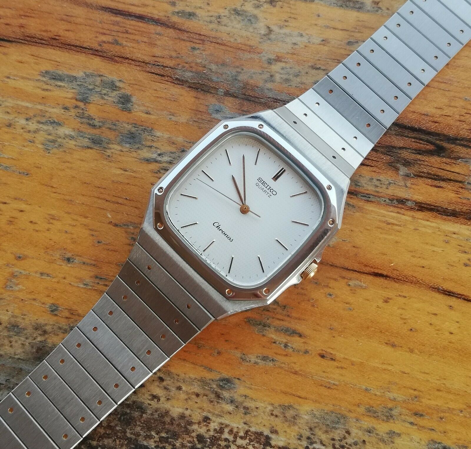 Seiko Chronos Quartz JDM 7731 5130 Kanji JDM March 1989 Textured