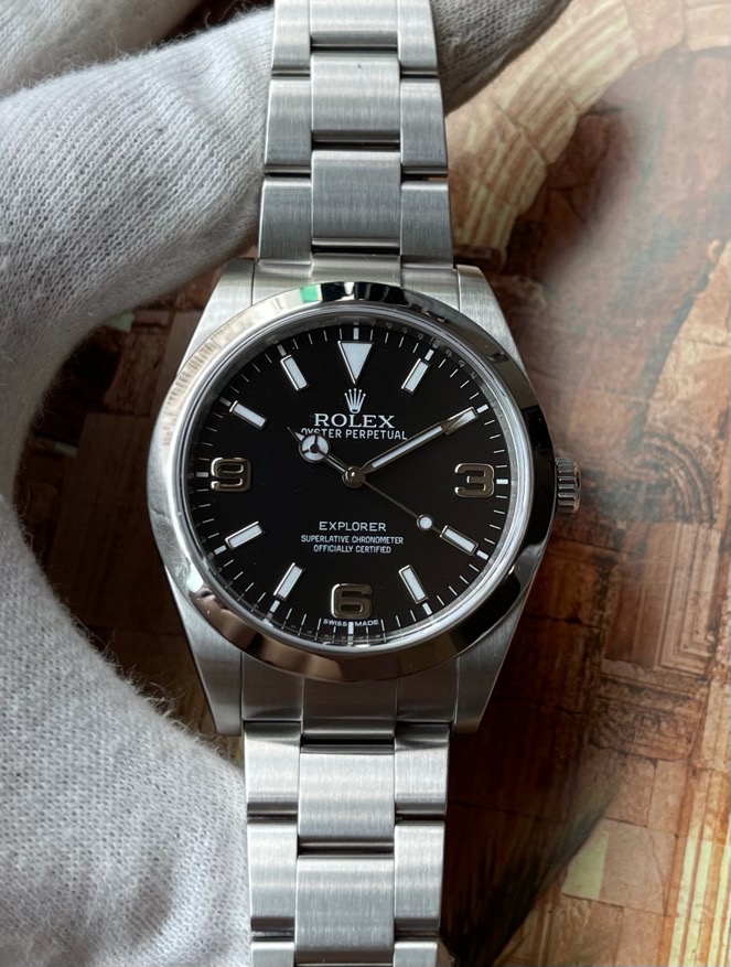 FS Rolex Explorer I Black Dial 214270 with Card 2013