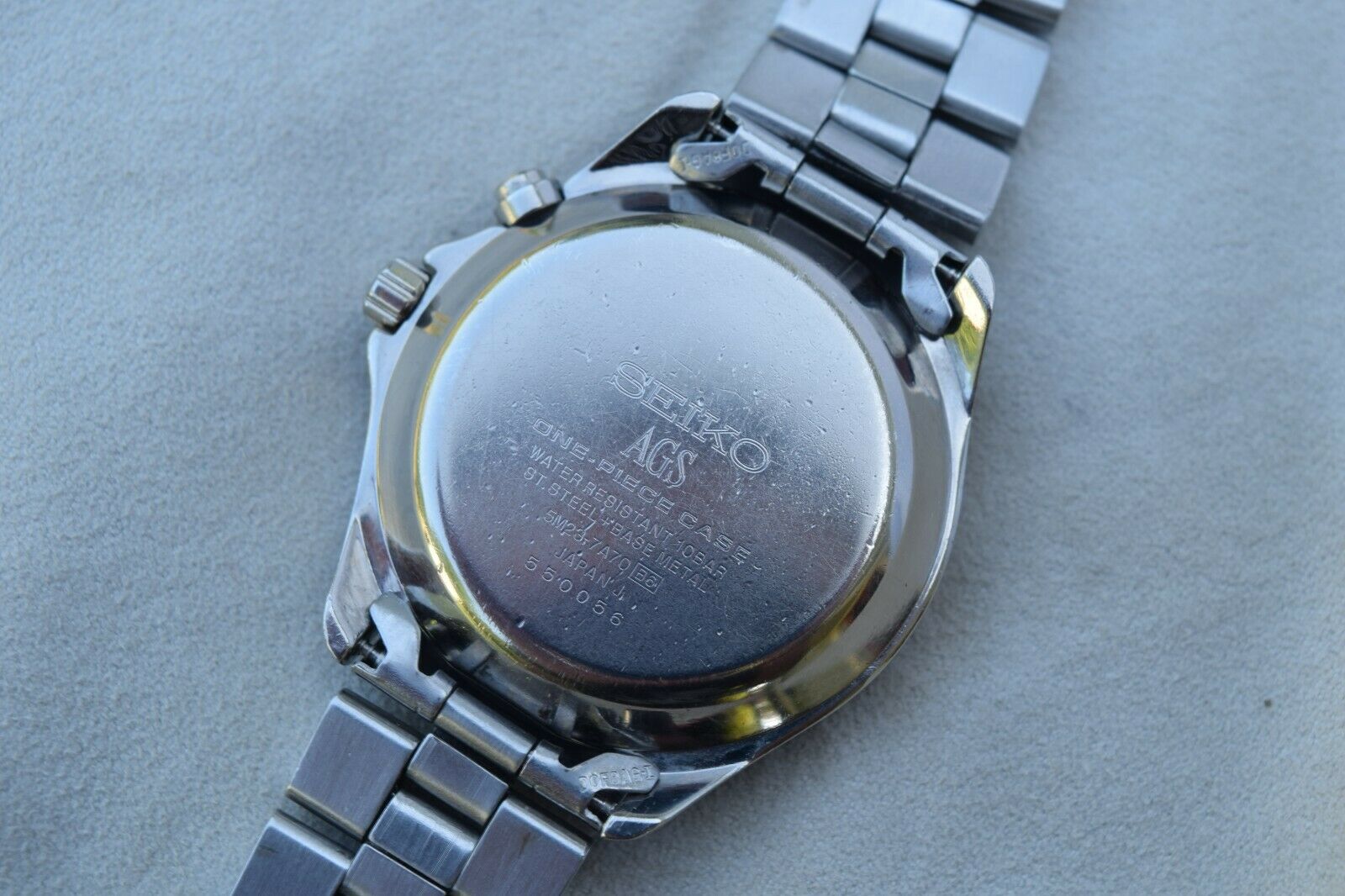 Serviced Seiko Spirit One-Piece Monocoque Watch 5M23-7A70 Kinetic 