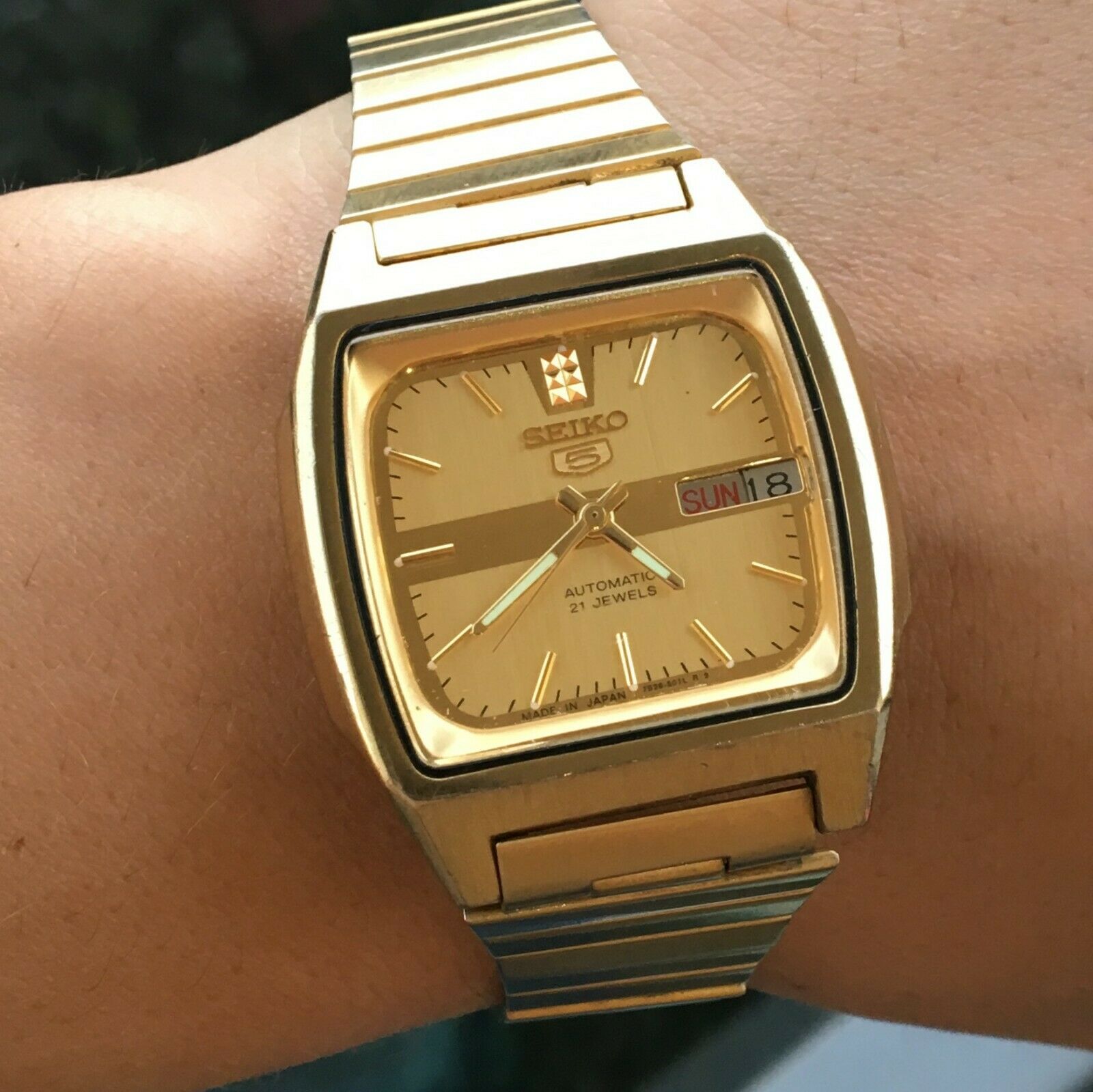 Vintage Seiko Mens store Gold Band & Case 18mm