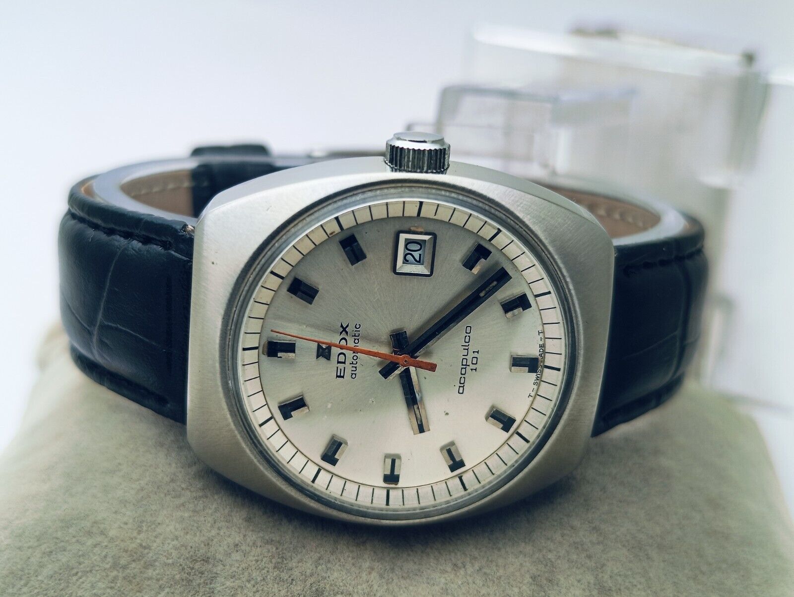 伊製中古アコ-デイオン Vintage Edox acapulco 101 Automatic 21J Cal. 2472 ETA Swiss 36mm