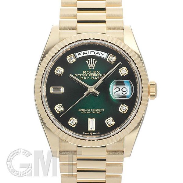 Rolex DayDate 36 128238A Green Ombre Warranty Date April 2021