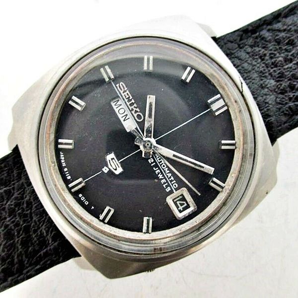 VINTAGE SEIKO 5 6119 7130 CUSHION DAY DATE SS AUTOMATIC MENS #931796 WATCH  $1 | WatchCharts