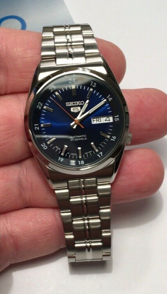 Seiko 5 SNK563J1 blue dial, stainless bracelet. MADE IN JAPAN very good  cond. | WatchCharts
