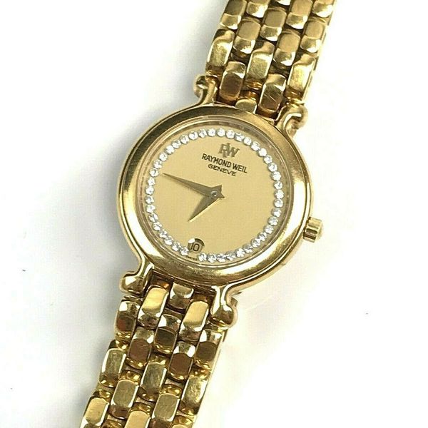 Raymond Weil Geneve 9937-2 18K Gold Womens Swiss Diamond Wrist Watch ...