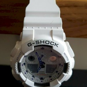 Casio Ga 100 1a G Shock Alarm Chronograph Men S Watch White Oversized Watchcharts