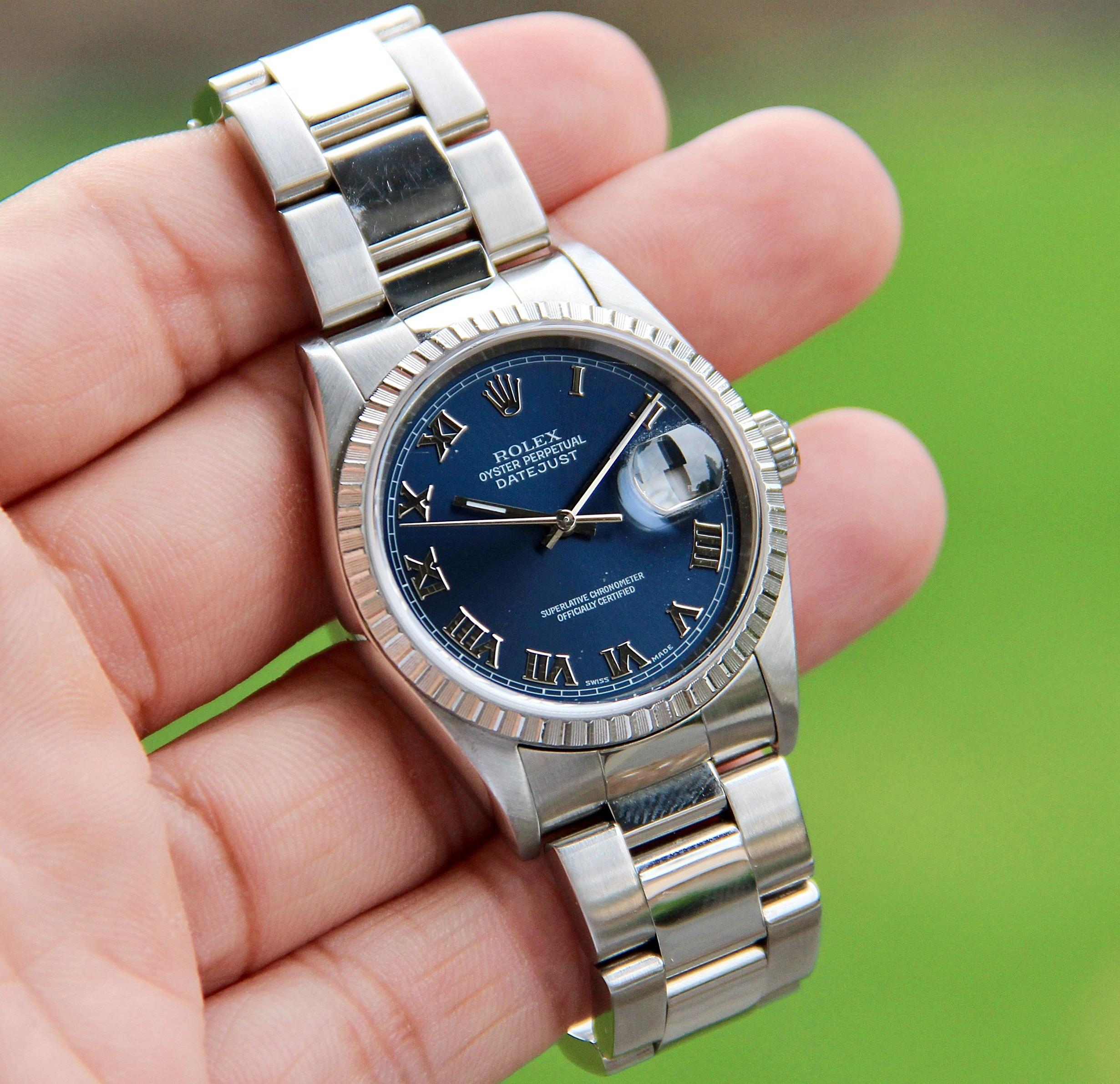 WTS Rolex Datejust ref 16220 Blue Dial circa 2004 WatchCharts