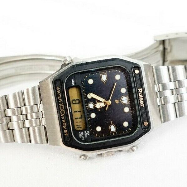 Rare Vintage Pulsar Y652-5030 Analag/Digital 100M Quartz Men's