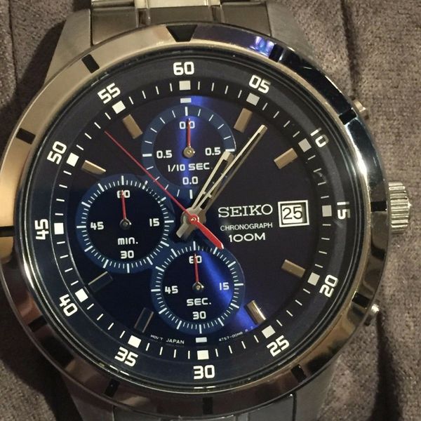 Men's Seiko 4T57-00H0 Chronograph 100m Stainless Steel Watch | WatchCharts