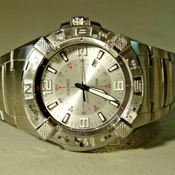 MENS CASIO OUT GEAR SILVER AMW 104 STAINLESS ANALOG WATCH JAPAN 2783 MOVEMENT WatchCharts Marketplace