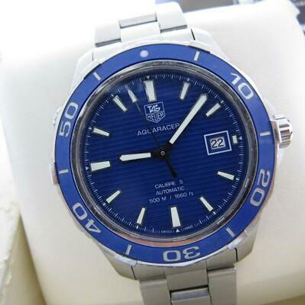 TAG Heuer Aquaracer 500 WAK2111.BA0830 – Orologio Automatico Svizzero Uomo, Cassa In Acciaio E Quadrante Blu