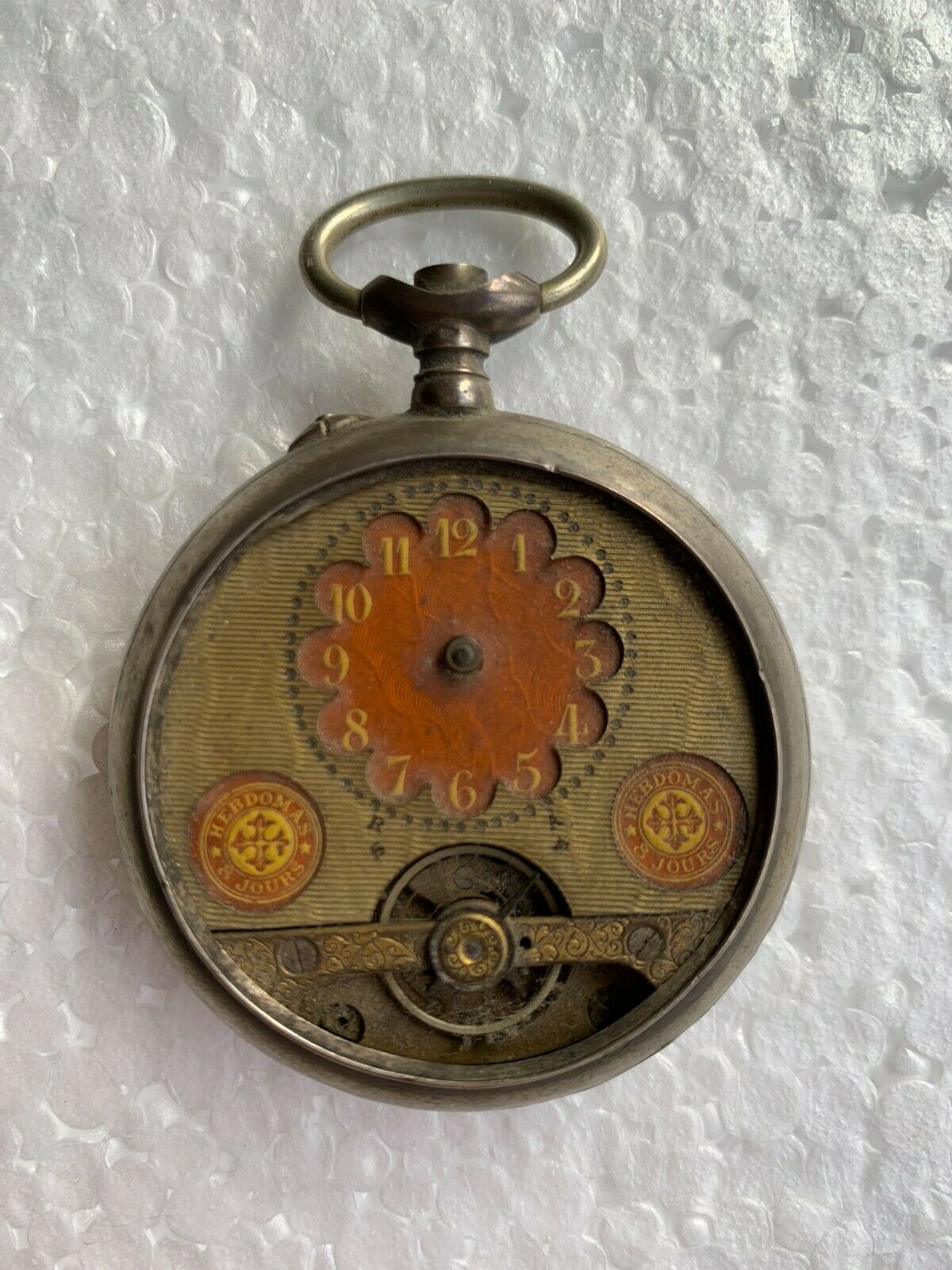 Vintage 1910 Pocket Watch 8 Jours Angre Brussels Spiral Breguet