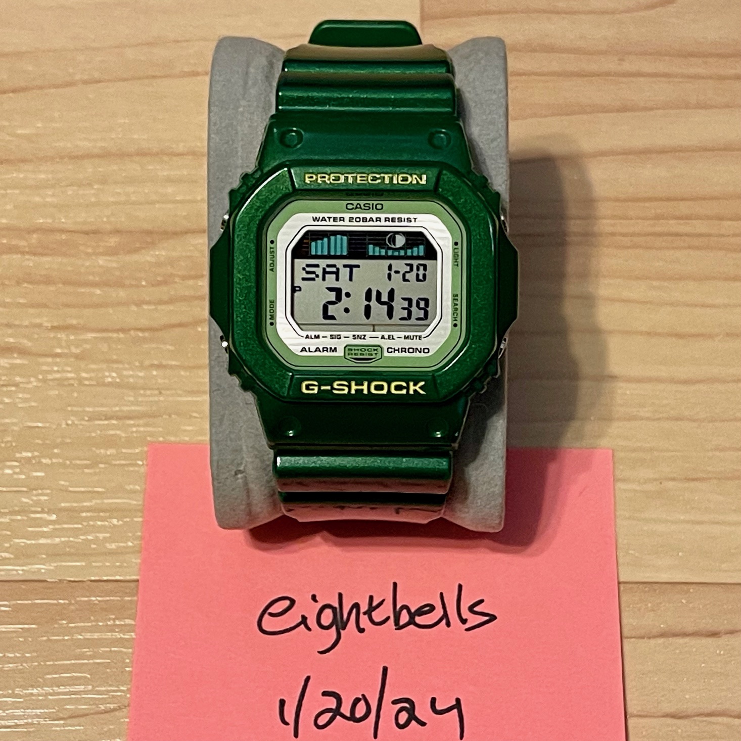 WTS] Casio G-Shock GLX-5600A-3 G-Lide Square Green Tide & Moon