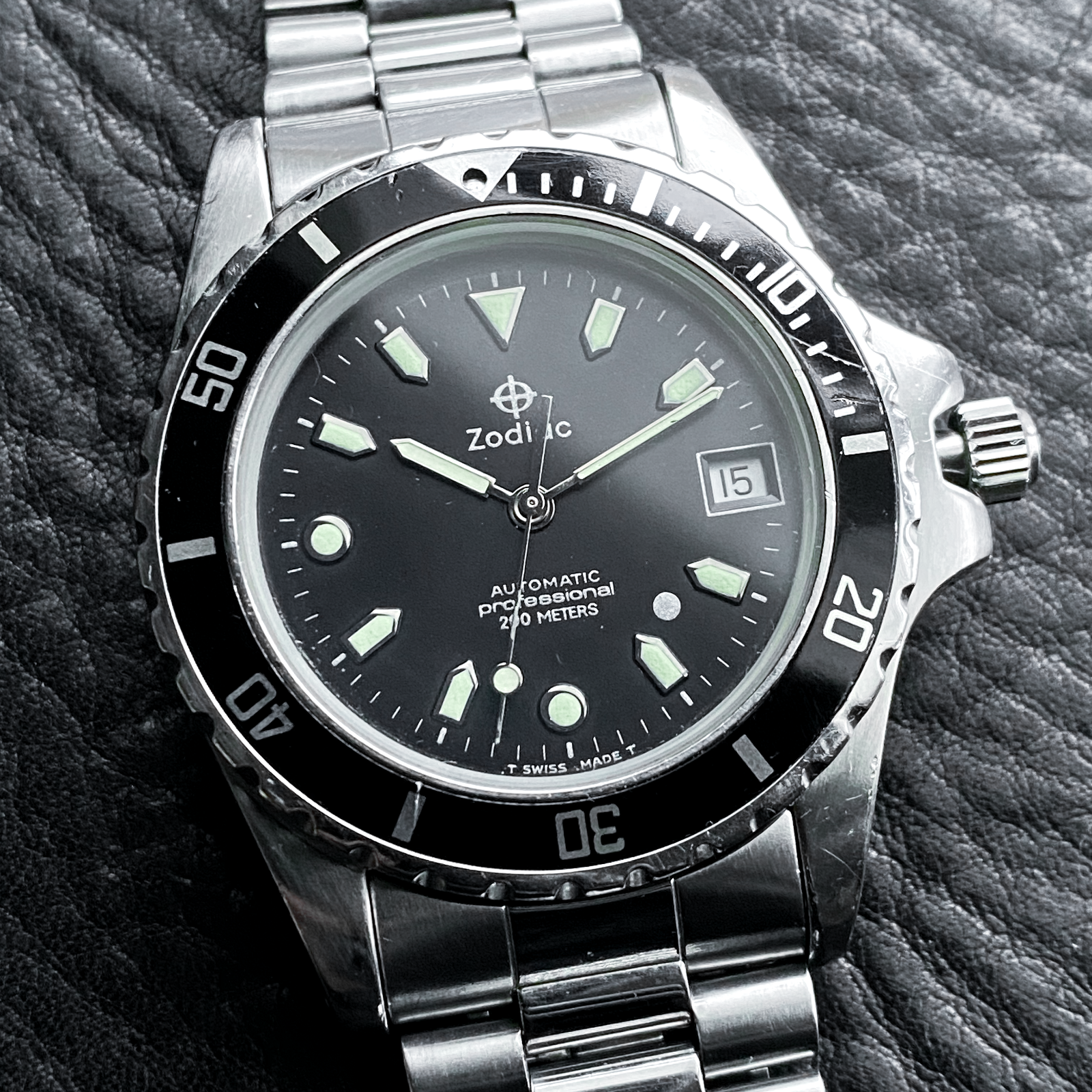 吉*影様 当時モノ？ Vesta Syver.S3 SEIKO Vintage Design SZEV013 Solar Analog Watch Black Dial Leather