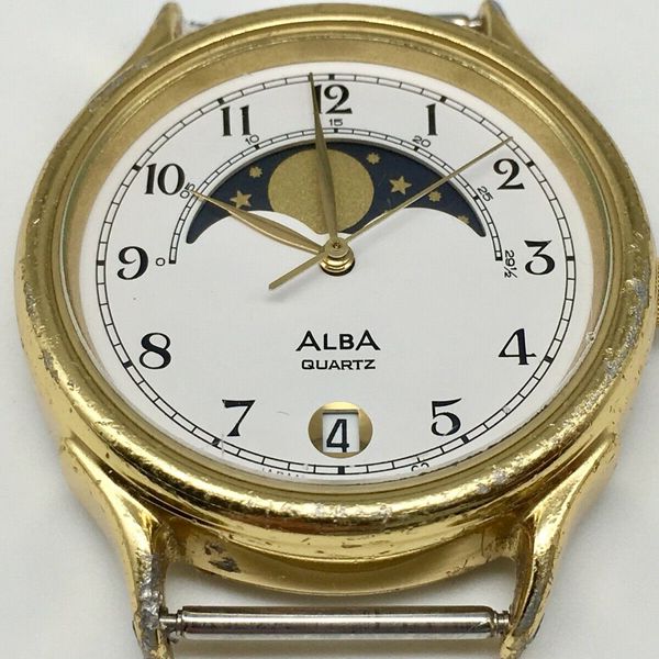 【極美】 SEIKO ALBA V338-6020 1988年 ムーンフェイズ Vintage SEIKO ALBA moon phase V338 6020 Quartz Watch | WatchCharts