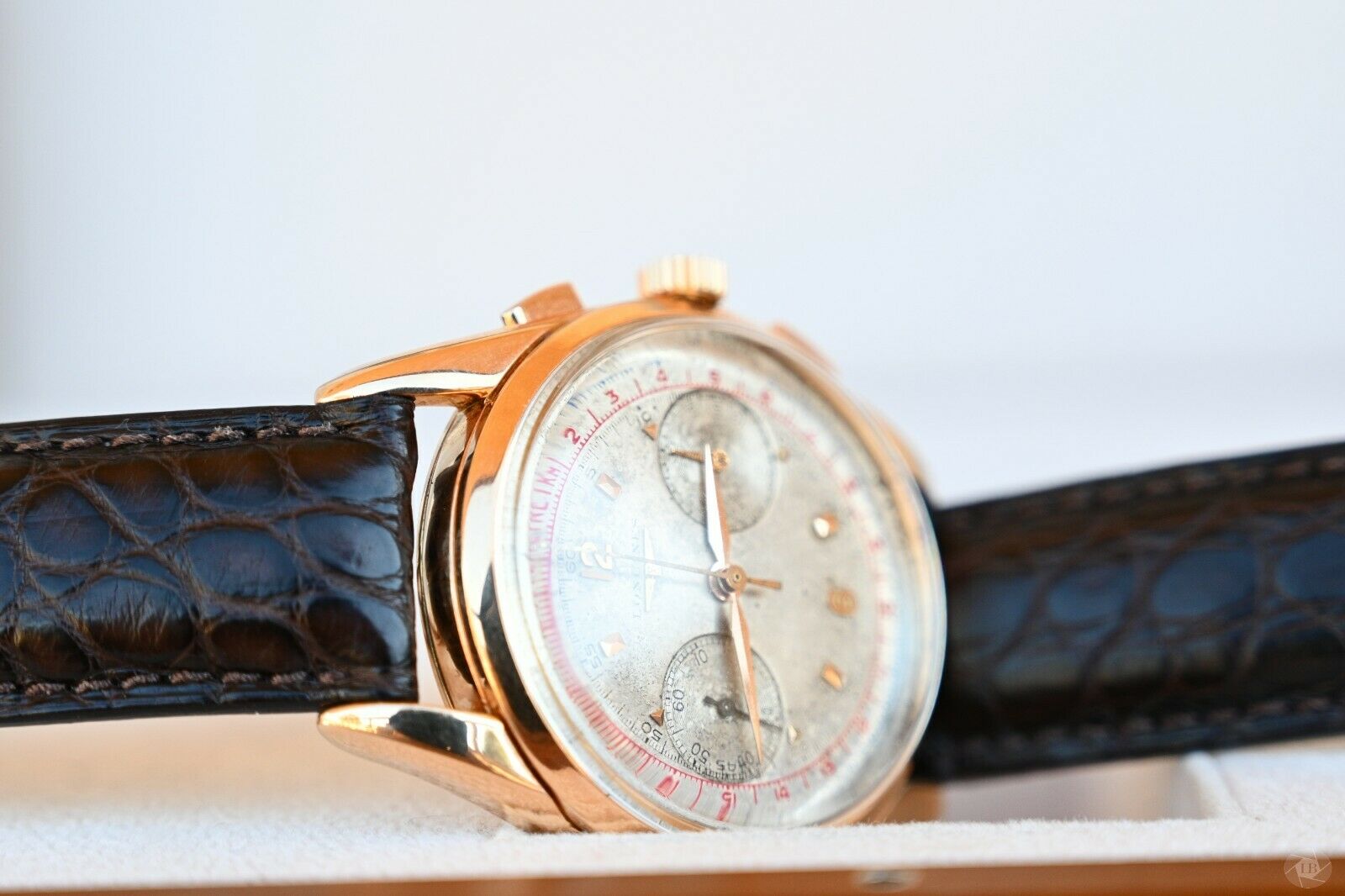 1957 Longines 6595 Cal 30CH 18K Solid Rose Gold Flyback