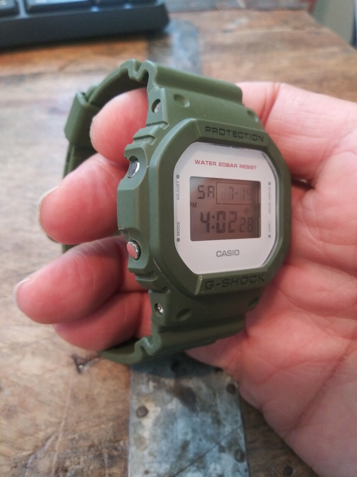 Casio G-Shock DW-5600M-3JF JDM Green and White Men's Alarm