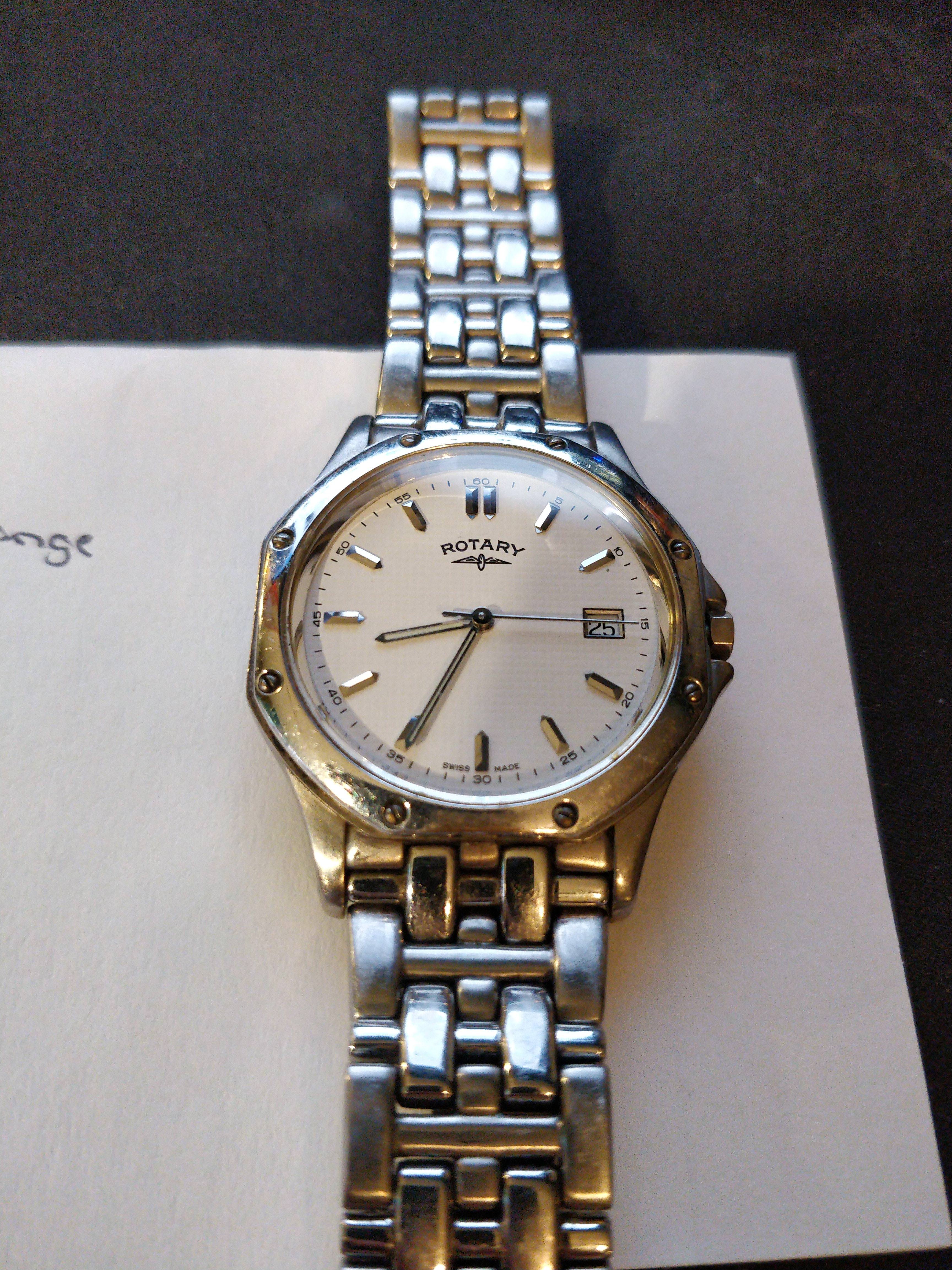 WTS Rotary Monza GB9116 Sapphire Quartz Swiss Mens Watch 80