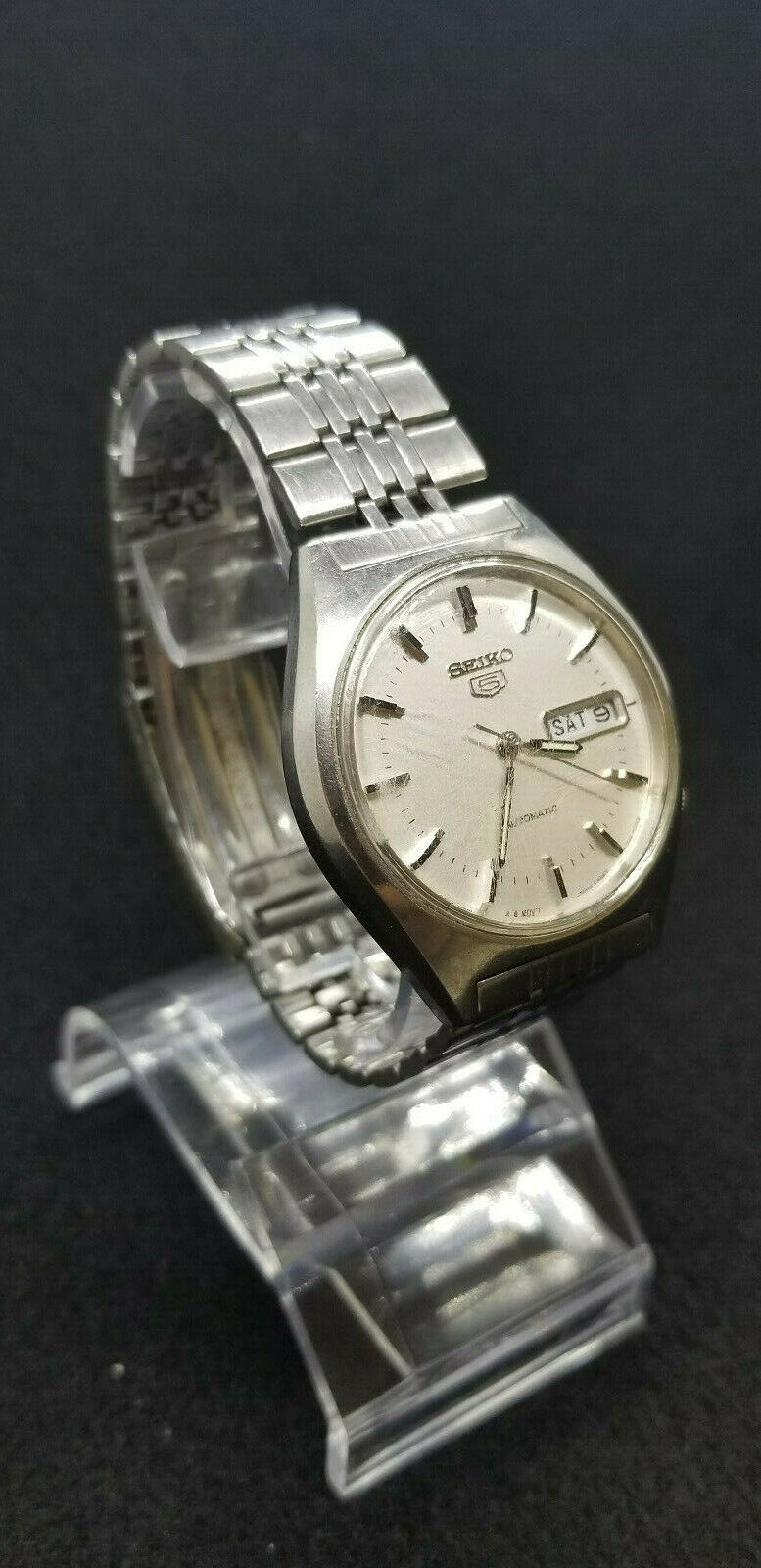 VINTAGE SEIKO 5 AUTOMATIC 6309 8670 ALL STAINLESS STEEL MEN S