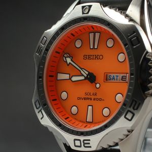 MINT] V158-0AE0 SEIKO SOLAR DIVER'S 200m ORANGE 200m w/BOX From
