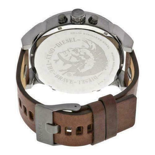 Diesel DZ7413 Mr.Daddy 2.0 Gunmetal Grey and Brown Leather Chrono Mens Watch WatchCharts