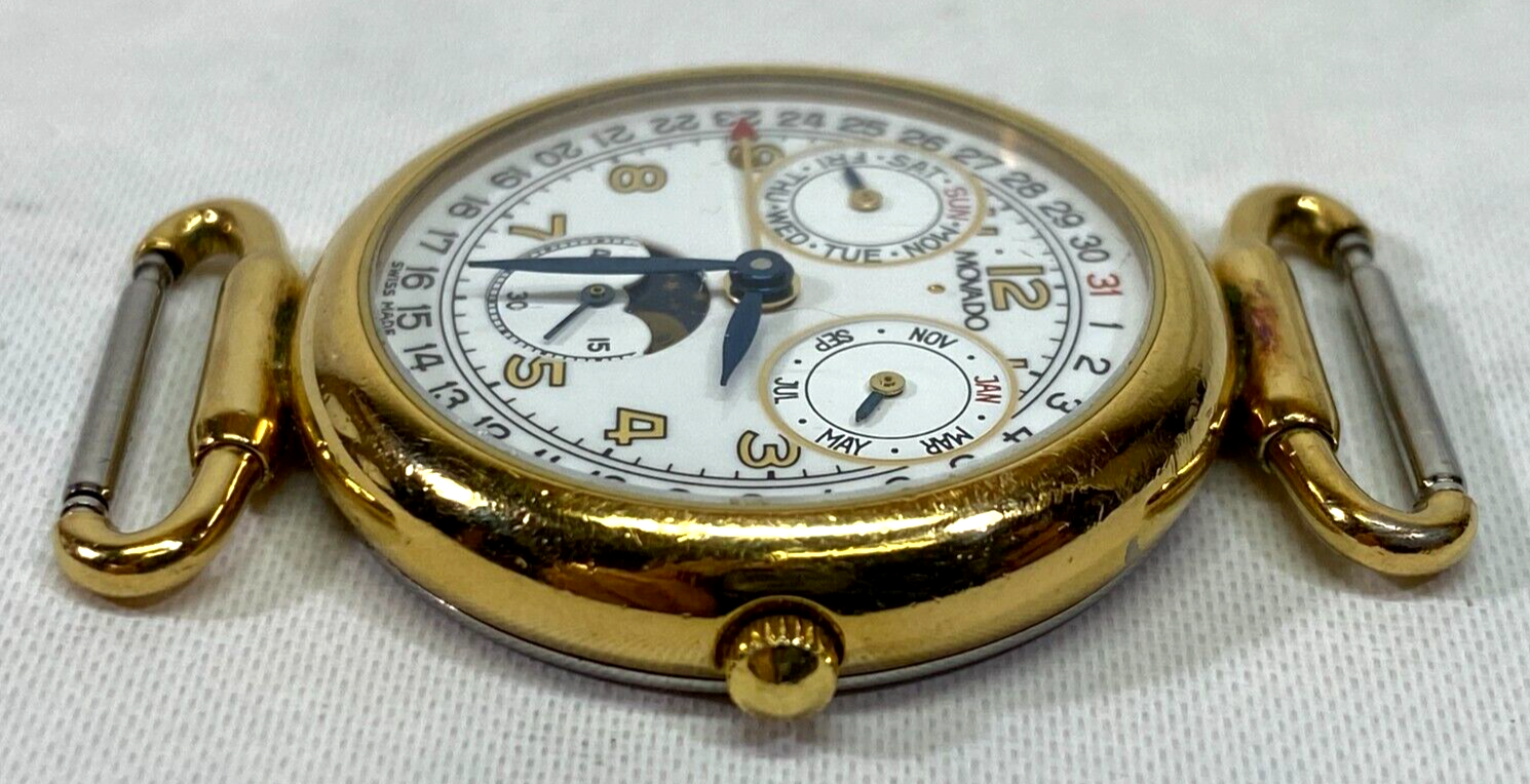 Movado ESQ Triple Calendar Moonphase watch (87.03.814) with New Battery & Box Used Movado Annual Calendar 87-03-862 gold fill 33mm Quartz main image 3