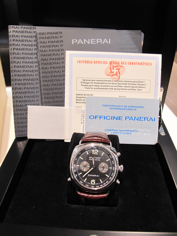 Fs PANERAI PAM 214 RADIOMIR RATTRAPANTE CHRONOGRAPH BOX PAPERS