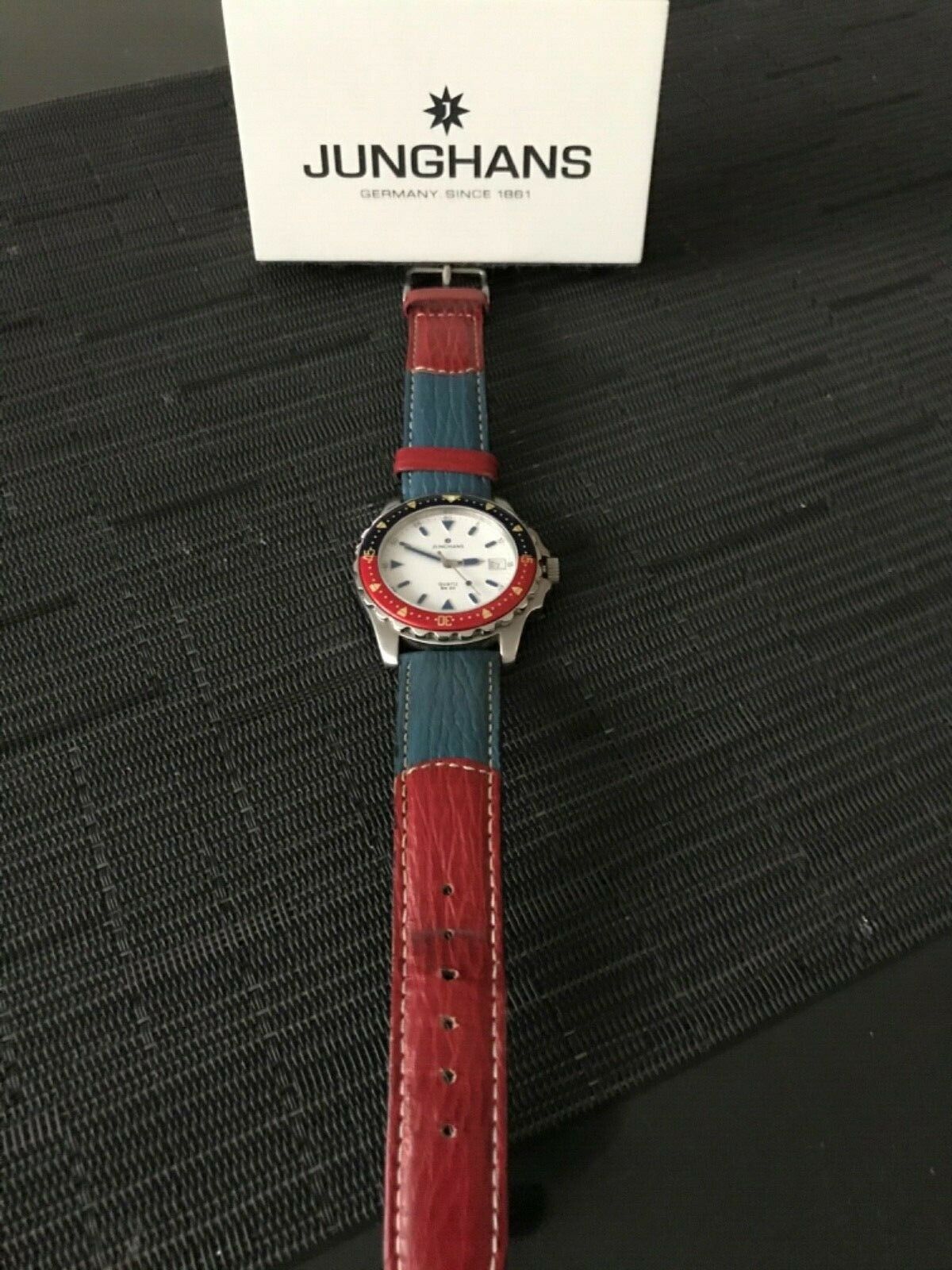 Junghans Pepsi W 100 Diver Taucher Quartz RaRe * top Zustand