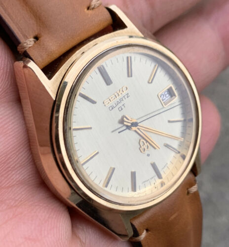 Seiko Quartz QT 3802-7031 Gold Cap Vintage Mens Watch 1975