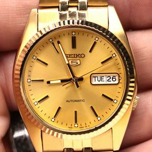 Mens seiko 7s26-0500 datejust homage style automatic snxj89 gold tone |  WatchCharts