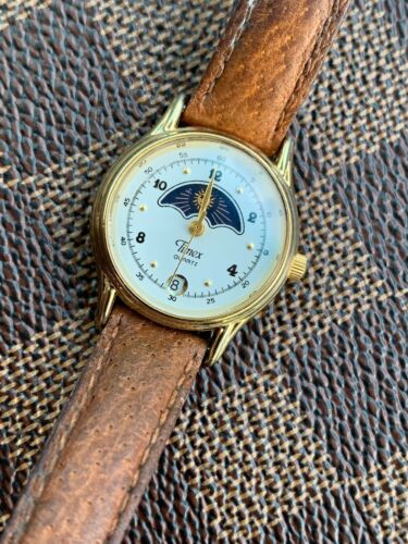 Ladies Timex 364 T Cell Quartz Sun Moon Phase Date Wrist