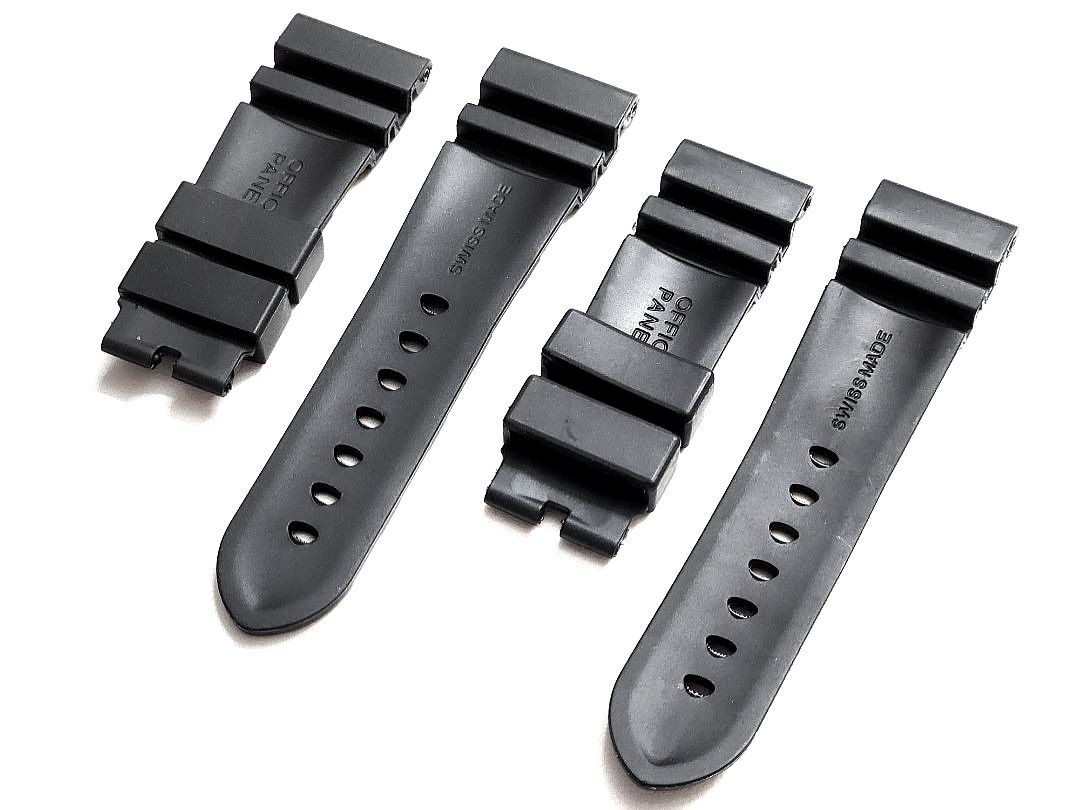 24mm 26mm Panerai Black Accordion Rubber Watch Strap WatchCharts