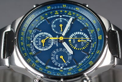 Exc 5 SEIKO Chronograph Criteria Light Blue Dial 38mm Watch 7T34