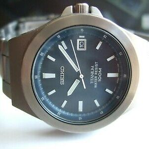 VERY RARE Superb Men's Seiko V732-OP30 Blue Dial Titanium LIGHT