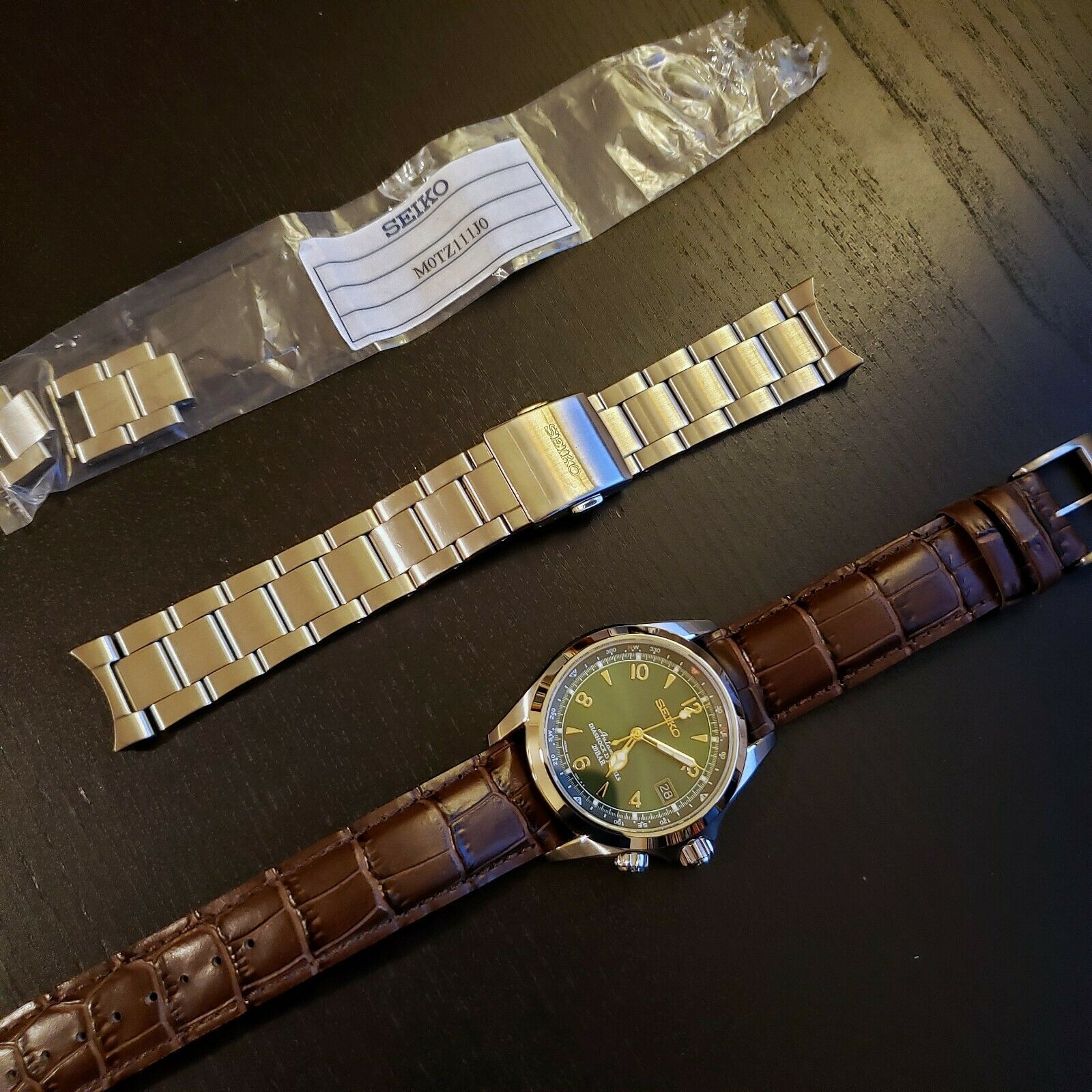 Seiko Alpinist Men s Automatic Watch OEM Bracelet Brown Green SARB017 WatchCharts Marketplace