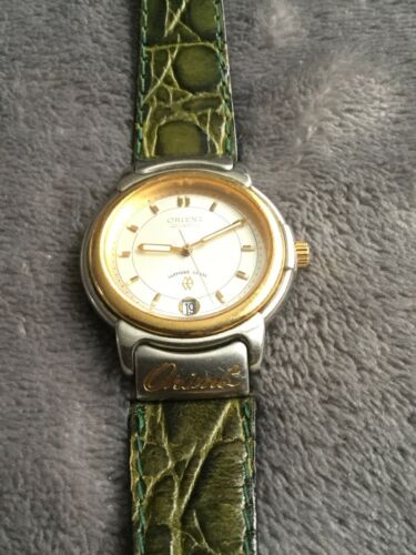 Vintage ORIENT 22k gold plated Quartz Sapphire Glass Ladies watch