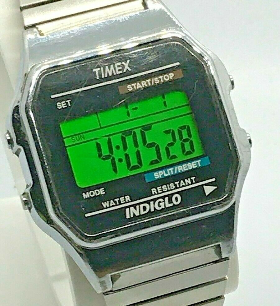 men's digital watch with stretch band