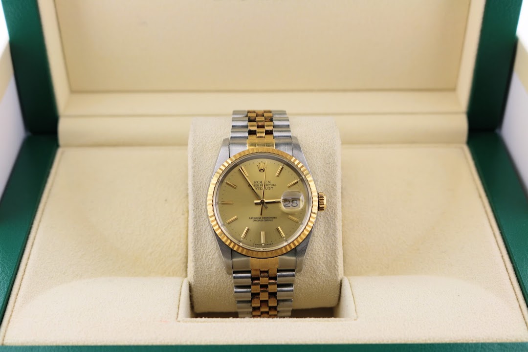 1991 Rolex Datejust 16233 Champagne Dial Two Tone Jubilee No